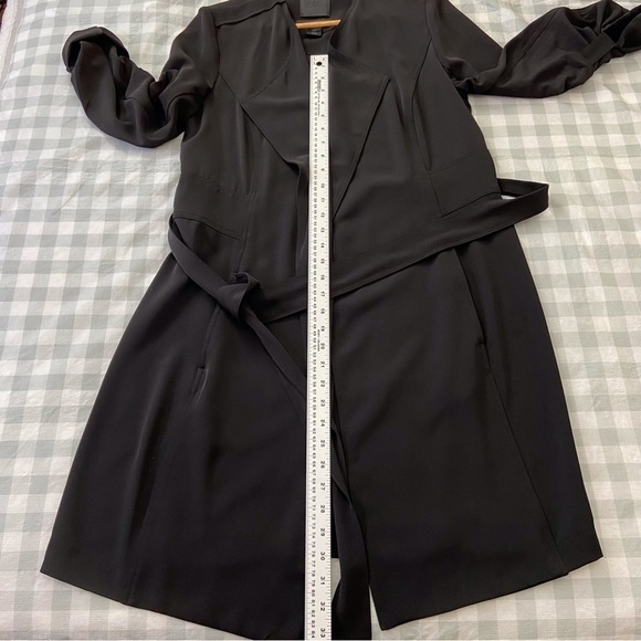 Maison Cinqcent500 black dress true wrap luxury long sleeve waist tie belt Small - Picture 13 of 16